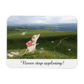 かわいいマンガのマウスの旅 マグネット (横)