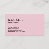 かわいいマンガのメイドハウスクリーニングサービスピンク 名刺 (裏面)