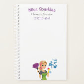 かわいいマンガのメイドハウスクリーニングサービス プランナー手帳 (正面)