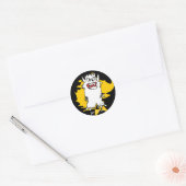 かわいいマンガのモンスター金ゴールドラパーソナライズされたベル ラウンドシール (封筒)