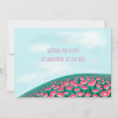 かわいいマンガのユニコーンピンク&ミントカード カード (裏面)