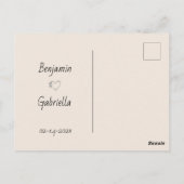 かわいいマンガのラブバードを枝にバレンタインデー ポストカード (裏面)