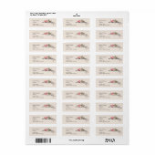 かわいいマンガのラブバードを枝にバレンタインデー ラベル (フルシート)