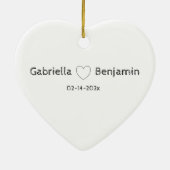 かわいいマンガのラブバードピンクハートバレンタインデー セラミックオーナメント (裏面)