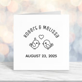 かわいいマンガのラブバード結婚カップルの記念日 セルフインキングスタンプ