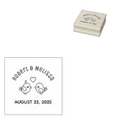 かわいいマンガのラブバード結婚カップルの記念日 ラバースタンプ (押印)