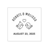 かわいいマンガのラブバード結婚カップルの記念日 ラバースタンプ (インプリント)