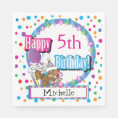 かわいいマンガのリスと誕生日パーティー スタンダードランチョンナプキン (正面)