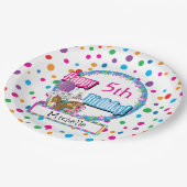 かわいいマンガのリスと誕生日パーティー ペーパープレート (アングル)