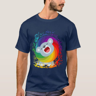 かわいいマンガのレインボーホワイトライオンTシャツ Tシャツ
