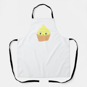 かわいいマンガのレモンカップケーキエプロン エプロン