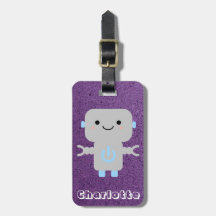 かわいいマンガのロボット紫と名前