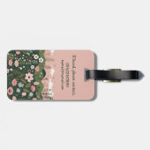 かわいいマンガのワイルドフラワーパーソナライズされたフローラ ラゲッジタグ (裏面横)