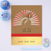 かわいいマンガの七面鳥ビジネスチラシ チラシ (シングル)