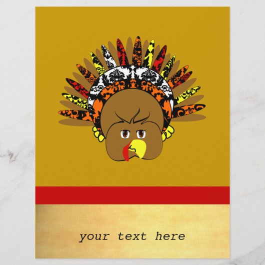 かわいいマンガの七面鳥ビジネスチラシ チラシ (正面)