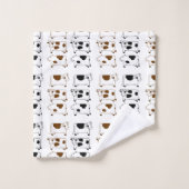 かわいいマンガの乳牛 バスタオルセット (ウォッシュタオル)