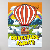 かわいいマンガの冒険が待つ感動的引用文 ポスター (正面)