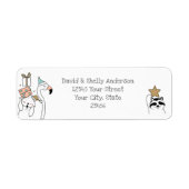 かわいいマンガの動物の休日 ラベル (正面)