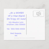 かわいいマンガの女性の転職先はがき 案内ポストカード (裏面)