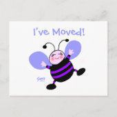 かわいいマンガの女性の転職先はがき 案内ポストカード (正面)