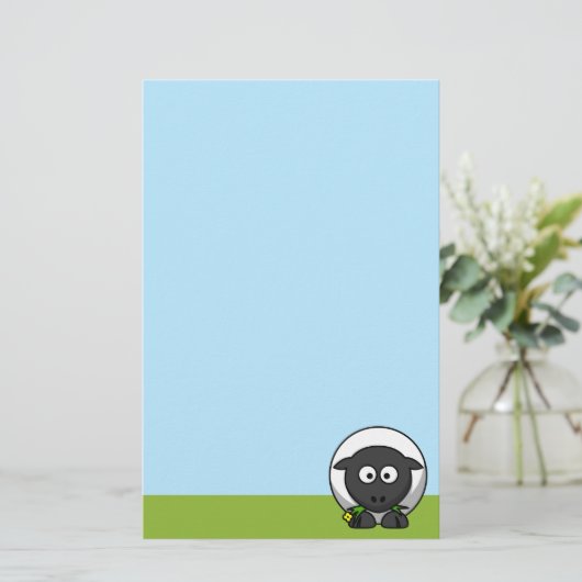 かわいいマンガの子羊 便箋 (スタンド正面)