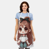 かわいいマンガの少女|過去記事 エプロン (着用した状態)