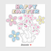 かわいいマンガの復活祭のブンニー シール (シート)