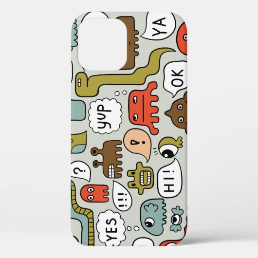 かわいいマンガの怪物：シームレスな背景 Case-Mate iPhoneケース (裏面)