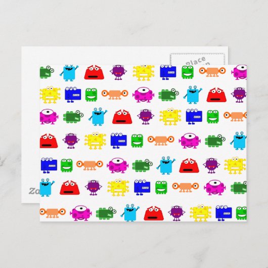 かわいいマンガの怪物 ポストカード (正面/裏面)