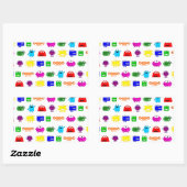 かわいいマンガの怪物 長方形シール (シート)