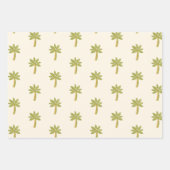 かわいいマンガの恐竜とヤシの木 ラッピングペーパーシート (正面)