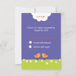 かわいいマンガの愛の鳥結婚たち 出欠カード