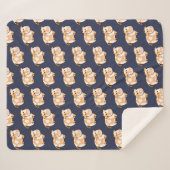 かわいいマンガの日焼け止め牛のパターン シェルパブランケット (正面(横))