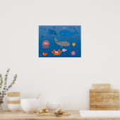 かわいいマンガの海洋生物のポスター子供へ ポスター (キッチン)