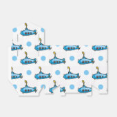 かわいいマンガの潜水艦、赤ちゃんブルー水玉模様 フェイバーボックス (折り畳みなし)