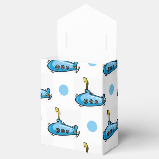 かわいいマンガの潜水艦、赤ちゃんブルー水玉模様 フェイバーボックス (オープン)