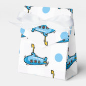 かわいいマンガの潜水艦、赤ちゃんブルー水玉模様 フェイバーボックス (正面サイド)