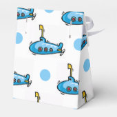 かわいいマンガの潜水艦、赤ちゃんブルー水玉模様 フェイバーボックス (裏面サイド)