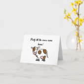 かわいいマンガの牛の茶色と白い農業動物 カード (黄色い花)