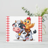 かわいいマンガの牛/チキン シーズンカード (スタンド正面)