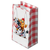 かわいいマンガの牛/チキン スモールペーパーバッグ (裏面アングル)