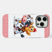 かわいいマンガの牛/チキン iPhoneケース (裏面横)