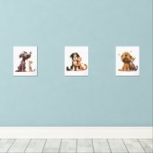 かわいいマンガの犬と猫 (ウッドフロア)