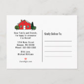 かわいいマンガの町を移動した新しいアドレス移動 案内ポストカード (裏面)