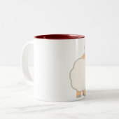 かわいいマンガの羊のマグカップ2 ツートーンマグカップ (正面左)