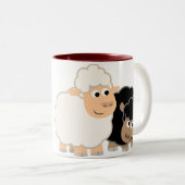 かわいいマンガの羊のマグカップ2 ツートーンマグカップ (正面右)