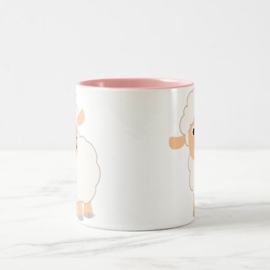 かわいいマンガの羊のマグカップ ツートーンマグカップ (中央)