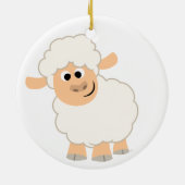 かわいいマンガの羊 セラミックオーナメント (裏面)