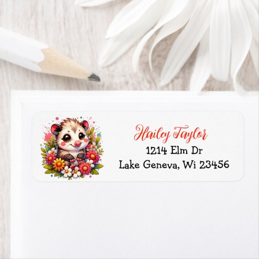 かわいいマンガの花ピンク ラベル (インサイチュ)