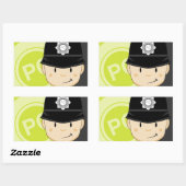 かわいいマンガの英国警察官 長方形シール (シート)